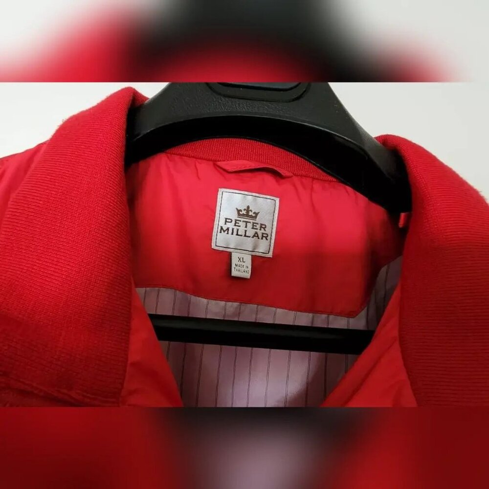 Peter Millar Men's Red Windbreaker Golf Jacket Full-Zip Long Sleeve Size XL - Picture 3 of 3